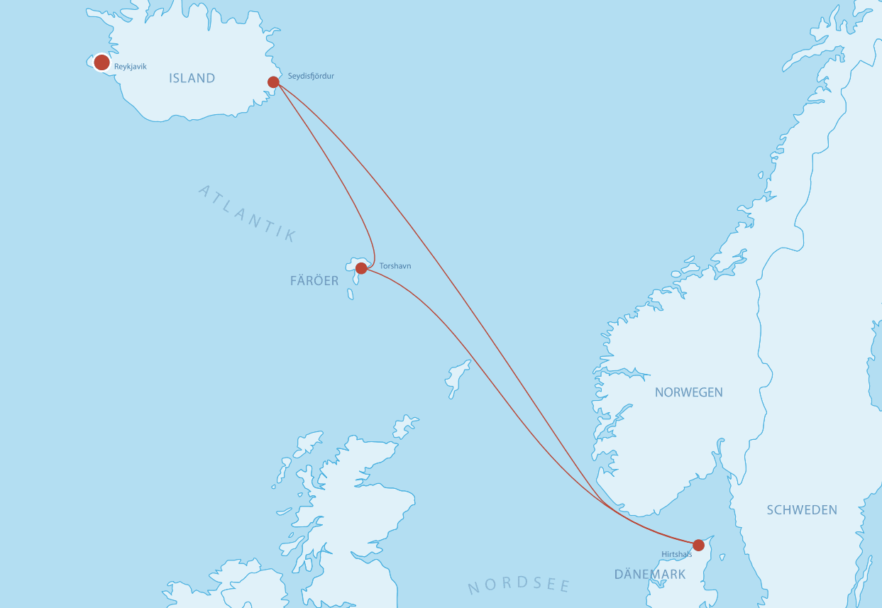 Fährverbindungen auf die Färöer Inseln