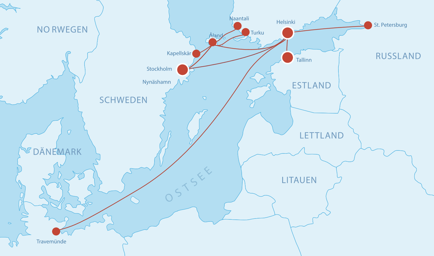 Fährverbindungen nach Finnland
