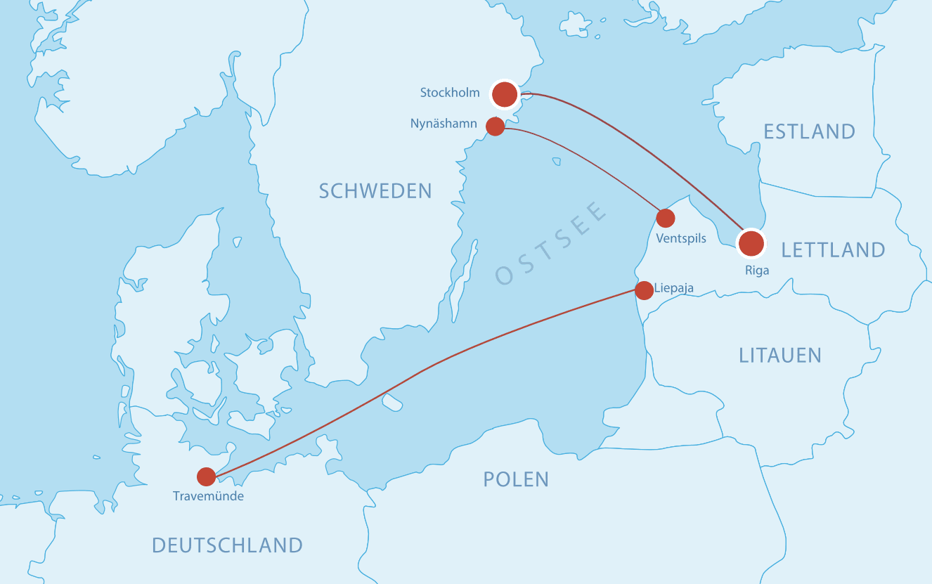Fährverbindungen nach Lettland