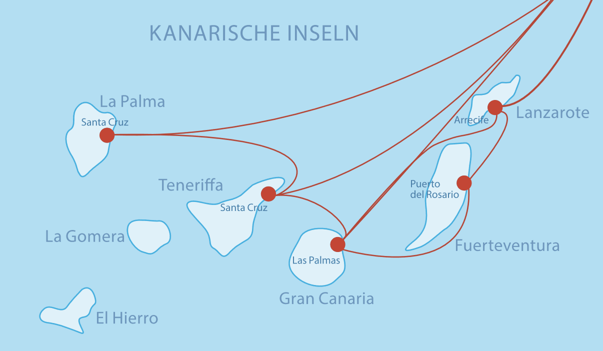 Fährverbindungen zu den Kanaren