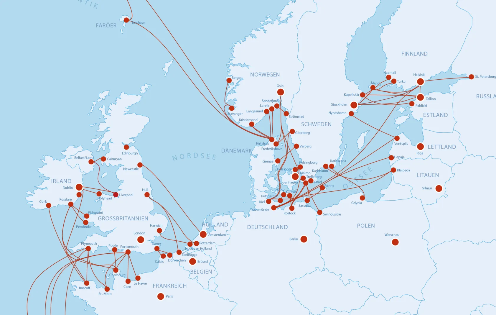 Ferries: Ferry connections & ferry routes in Northern and Southern Europe