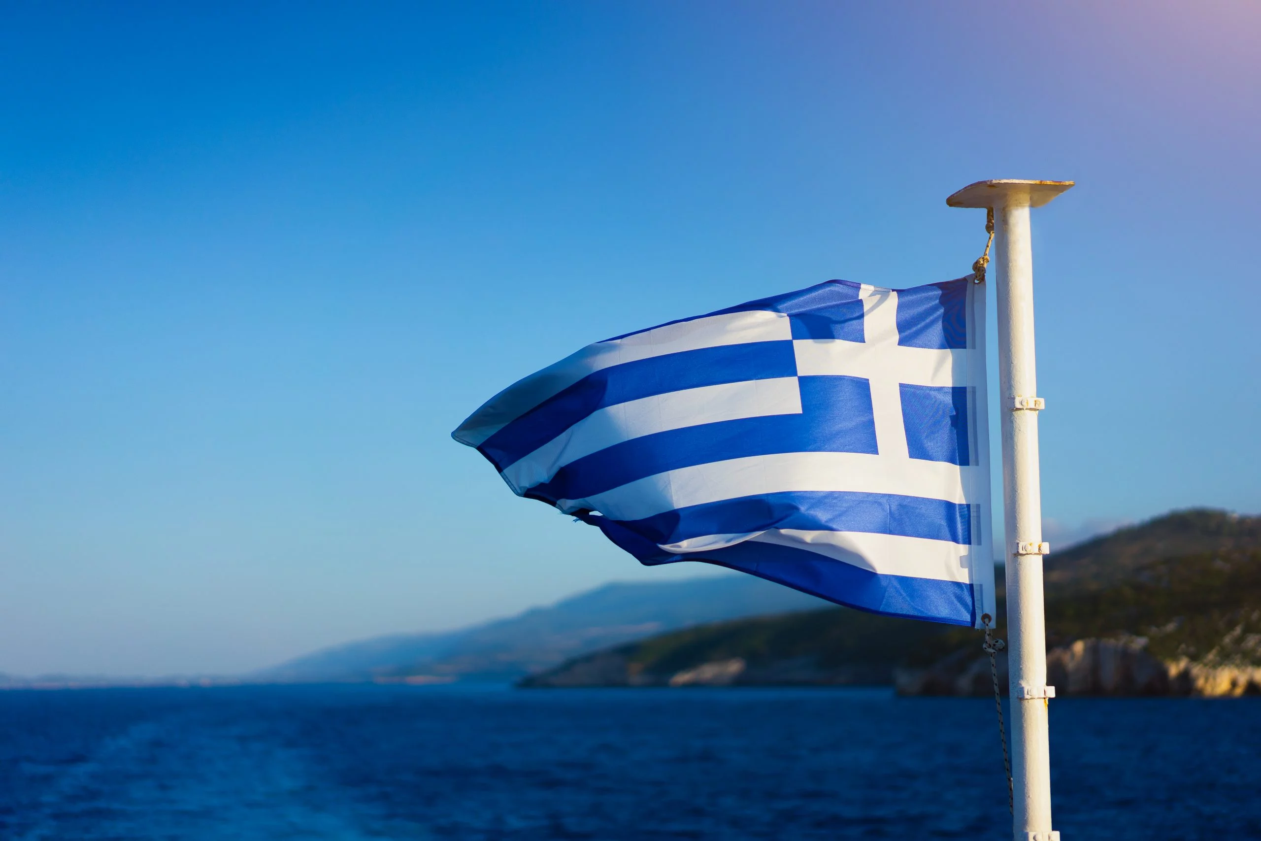 Flagge Griechenland Fähre von Venedig nach Igoumenitsa