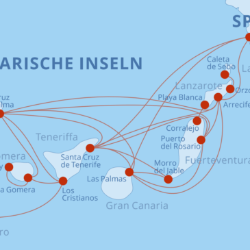 Karte Fähren Kanarische Inseln