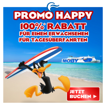 Promo Happy – Spare auf deiner Fährreise nach Sardinien! Mit der Promo Happy Geld sparen beim Buchen deiner Fährreise nach Sardinien.