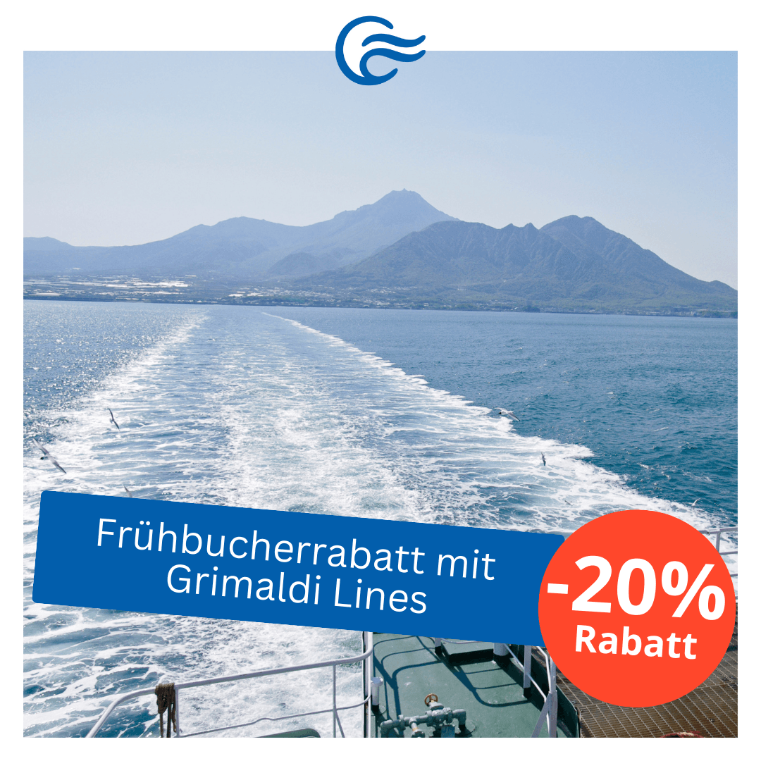 Frühbucherrabatt Fährreisen mit Grimaldi Lines Frühbucherrabatt Fährreisen mit Grimaldi Lines
