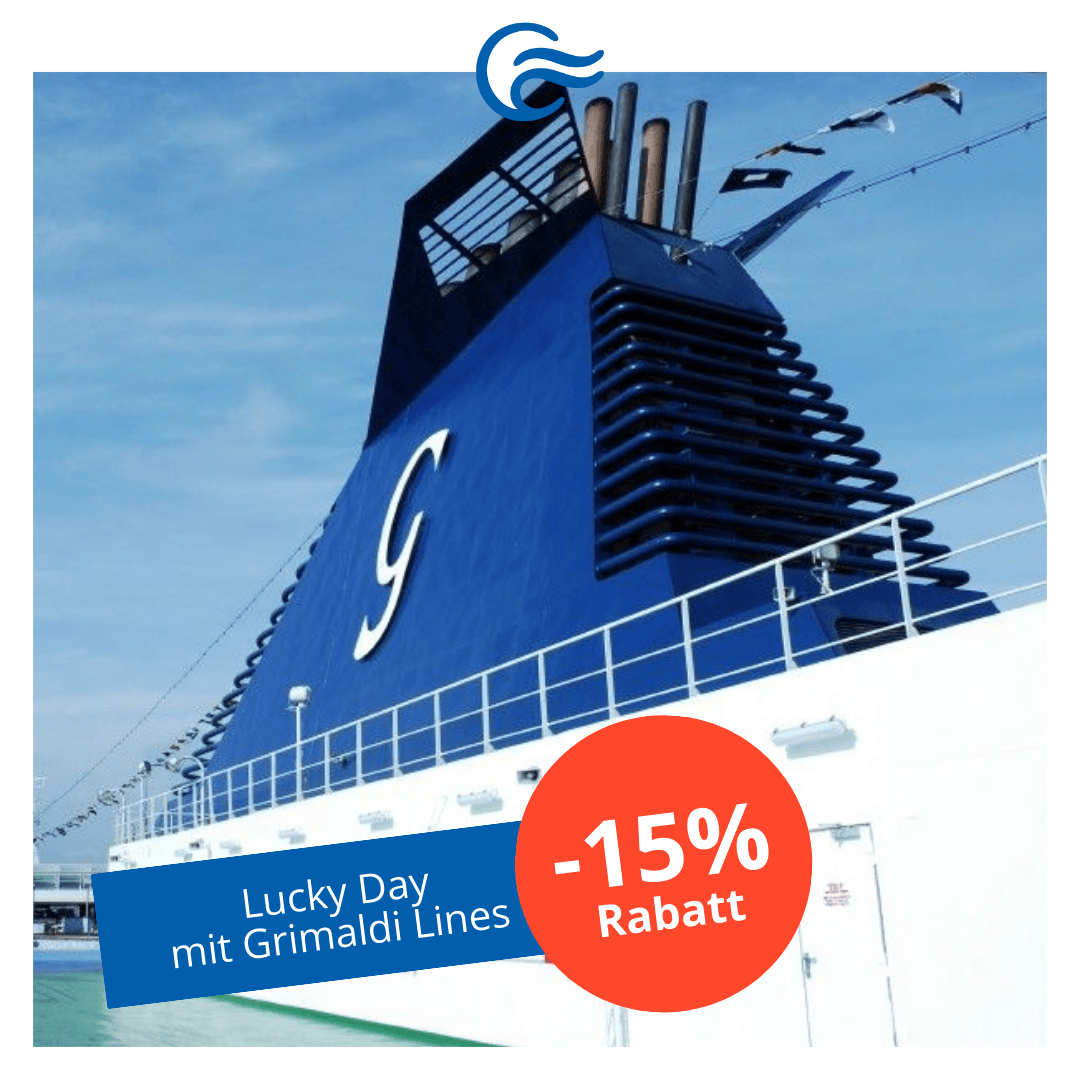 Lucky Day: 15% Rabatt mit Grimaldi Lines - Cruise & Ferry Center AG
