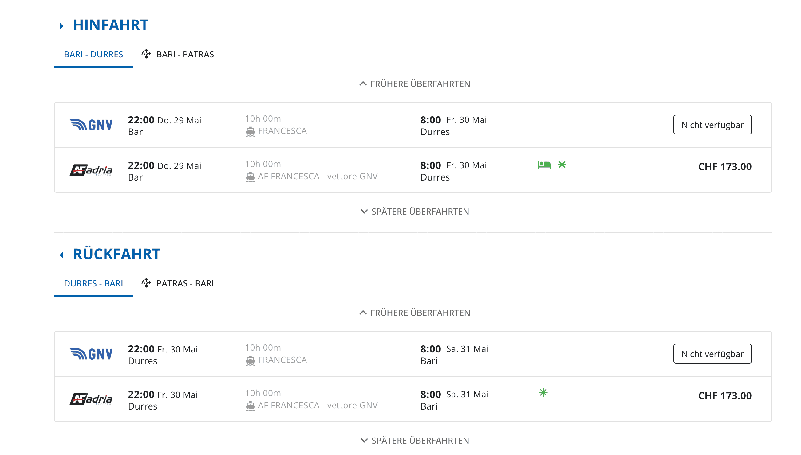 Book a ferry from Bari to Durrës