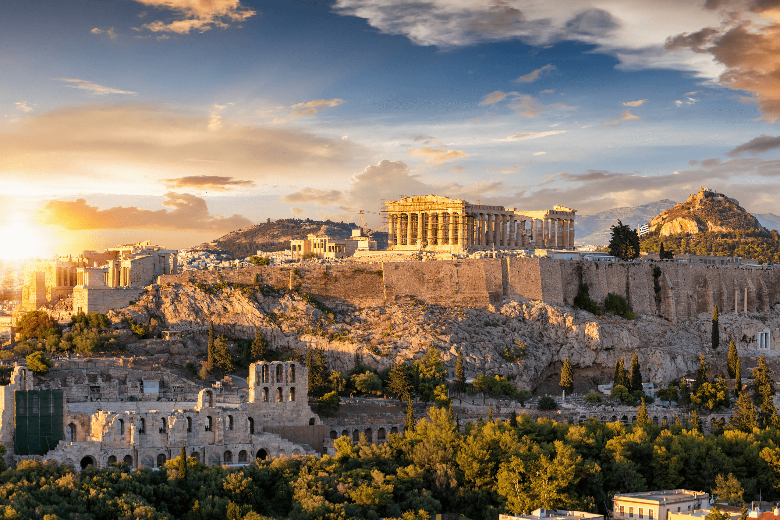 Die Akropolis über Griechenland